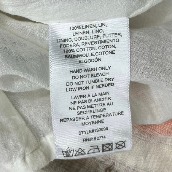 Anthropologie Tregene 100% Linen Maxi Skirt Vertical Stripes Button Down Size M - Picture 8 of 8